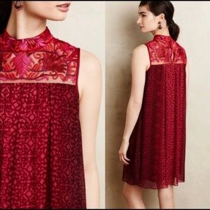 Anthropologie Embroidered Shift Dress